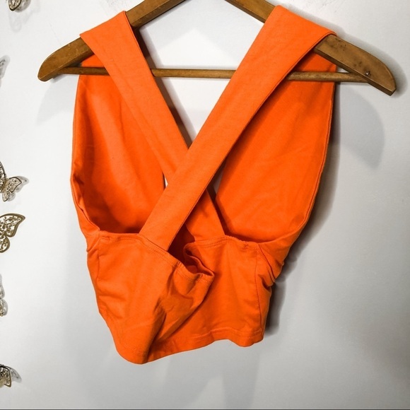 🦋🌙 SHEIN | Orange Criss Cross Strap Crop Top - Picture 9 of 10